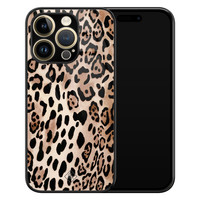 Casimoda iPhone 14 Pro Max glazen hardcase - Golden wildcat