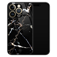Casimoda iPhone 14 Pro Max glazen hardcase - Marmer zwart