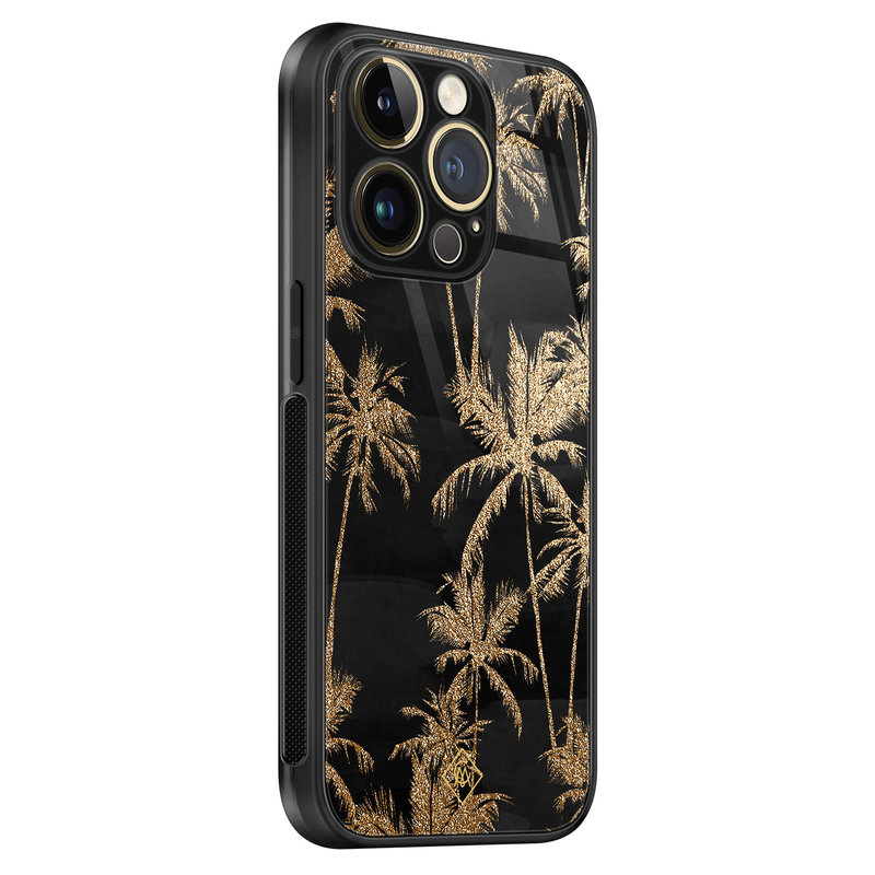 Casimoda iPhone 14 Pro Max glazen hardcase - Palmbomen