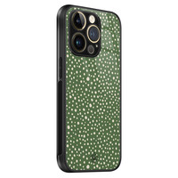 Casimoda iPhone 14 Pro Max glazen hardcase - Green dots