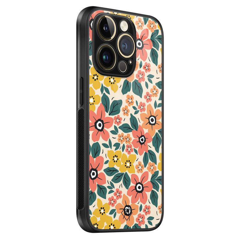 Casimoda iPhone 14 Pro Max glazen hardcase - Blossom