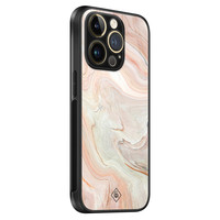 Casimoda iPhone 14 Pro Max glazen hardcase - Marmer waves