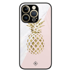Casimoda iPhone 14 Pro Max glazen hardcase - Ananas