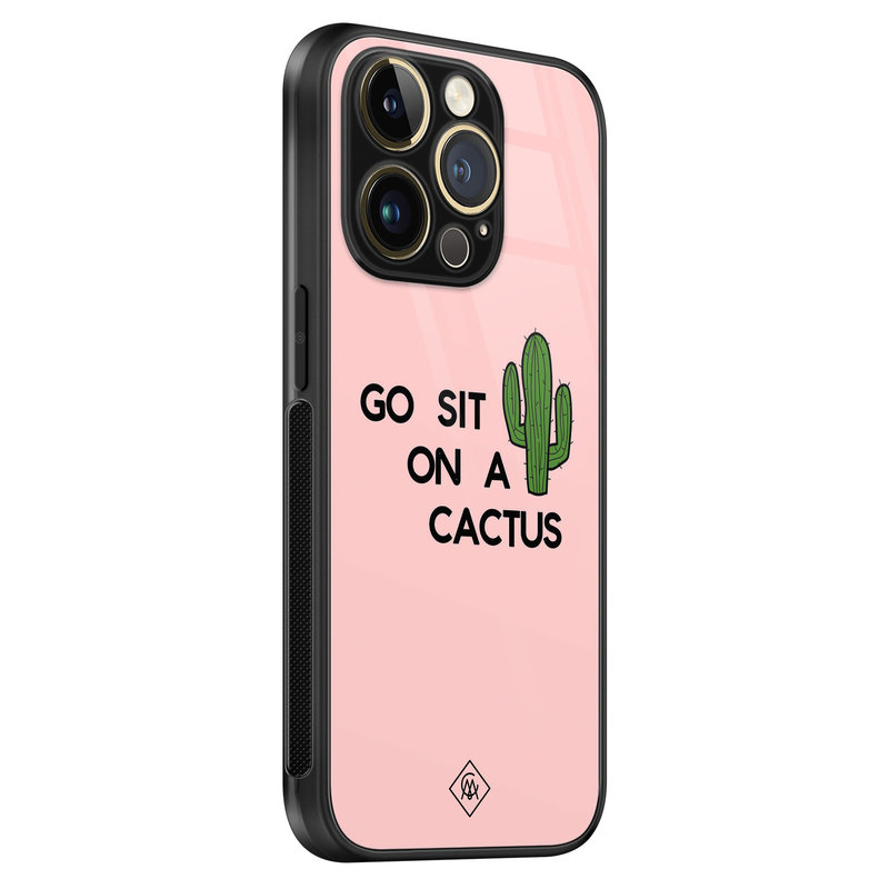 Casimoda iPhone 14 Pro Max glazen hardcase - Go sit on a cactus