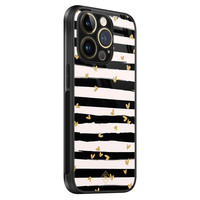 Casimoda iPhone 14 Pro Max glazen hardcase - Hart streepjes