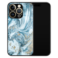Casimoda iPhone 14 Pro Max glazen hardcase - Marble sea