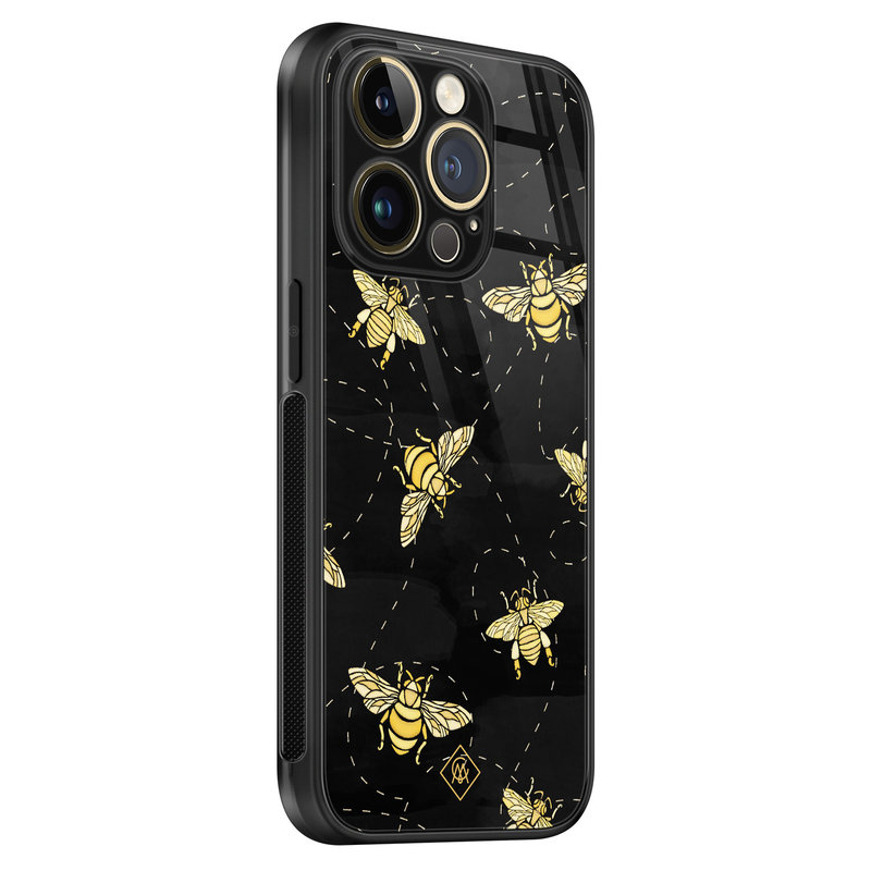 Casimoda iPhone 14 Pro Max glazen hardcase - Bee yourself