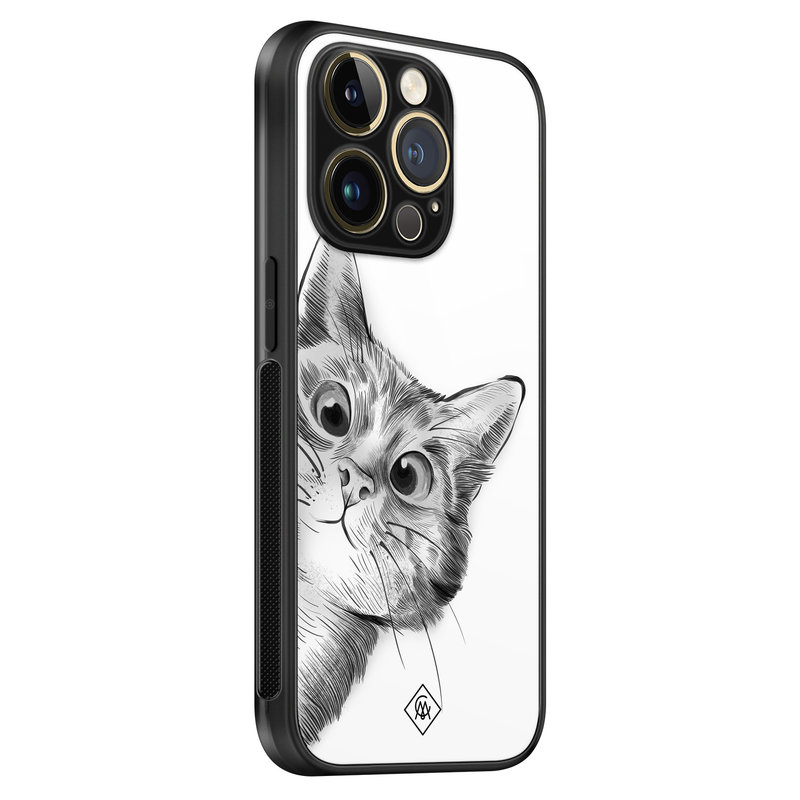Casimoda iPhone 14 Pro Max glazen hardcase - Peekaboo