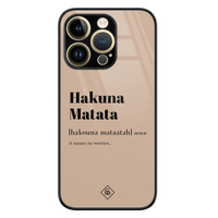 Casimoda iPhone 14 Pro Max glazen hardcase - Hakuna Matata