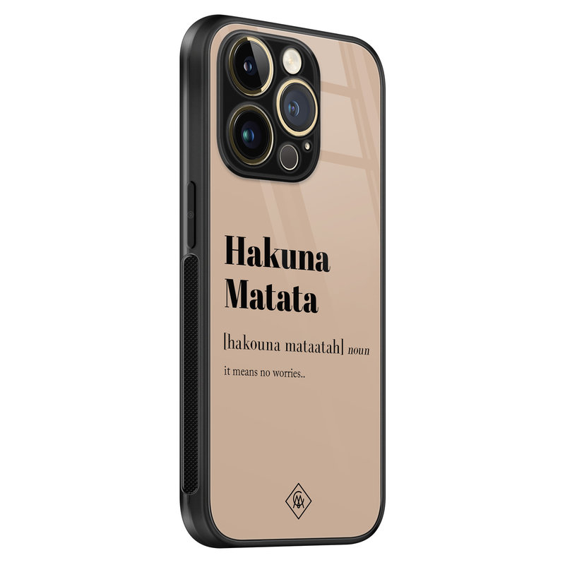 Casimoda iPhone 14 Pro Max glazen hardcase - Hakuna Matata