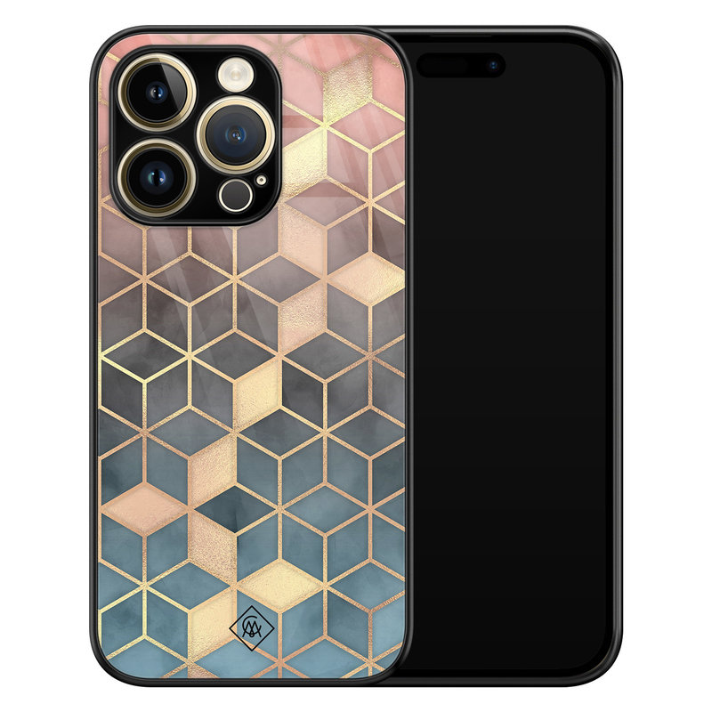 Casimoda iPhone 14 Pro Max glazen hardcase - Cubes art