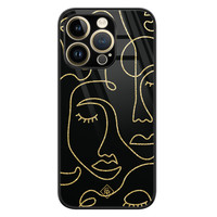 Casimoda iPhone 14 Pro Max glazen hardcase - Abstract faces