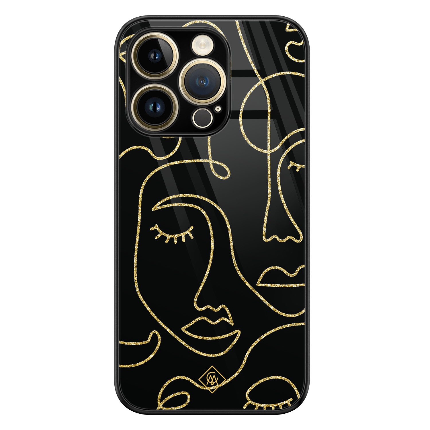 iPhone 14 Pro Max glazen hardcase - Abstract faces