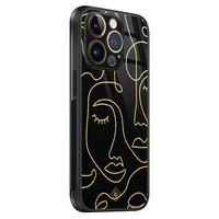 Casimoda iPhone 14 Pro Max glazen hardcase - Abstract faces