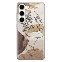 Casimoda Samsung Galaxy S23 siliconen hoesje - Abstract gezicht bruin