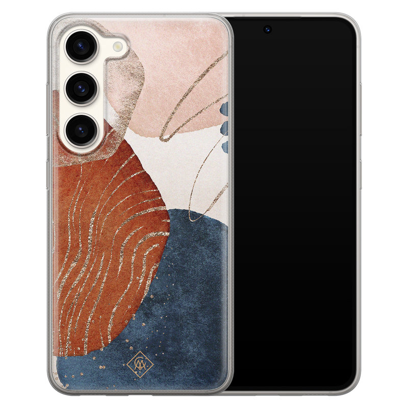 Casimoda Samsung Galaxy S23 siliconen hoesje - Abstract terracotta