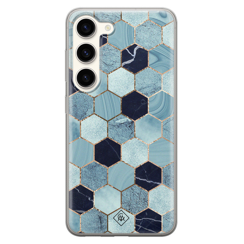Casimoda Samsung Galaxy S23 siliconen hoesje - Blue cubes
