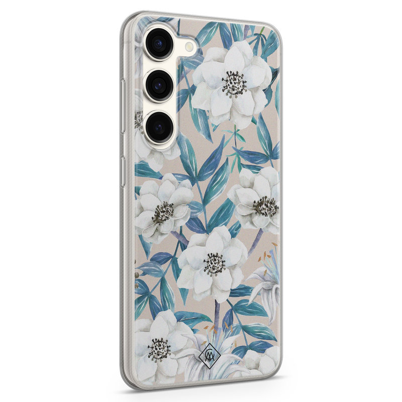 Casimoda Samsung Galaxy S23 siliconen hoesje - Touch of flowers