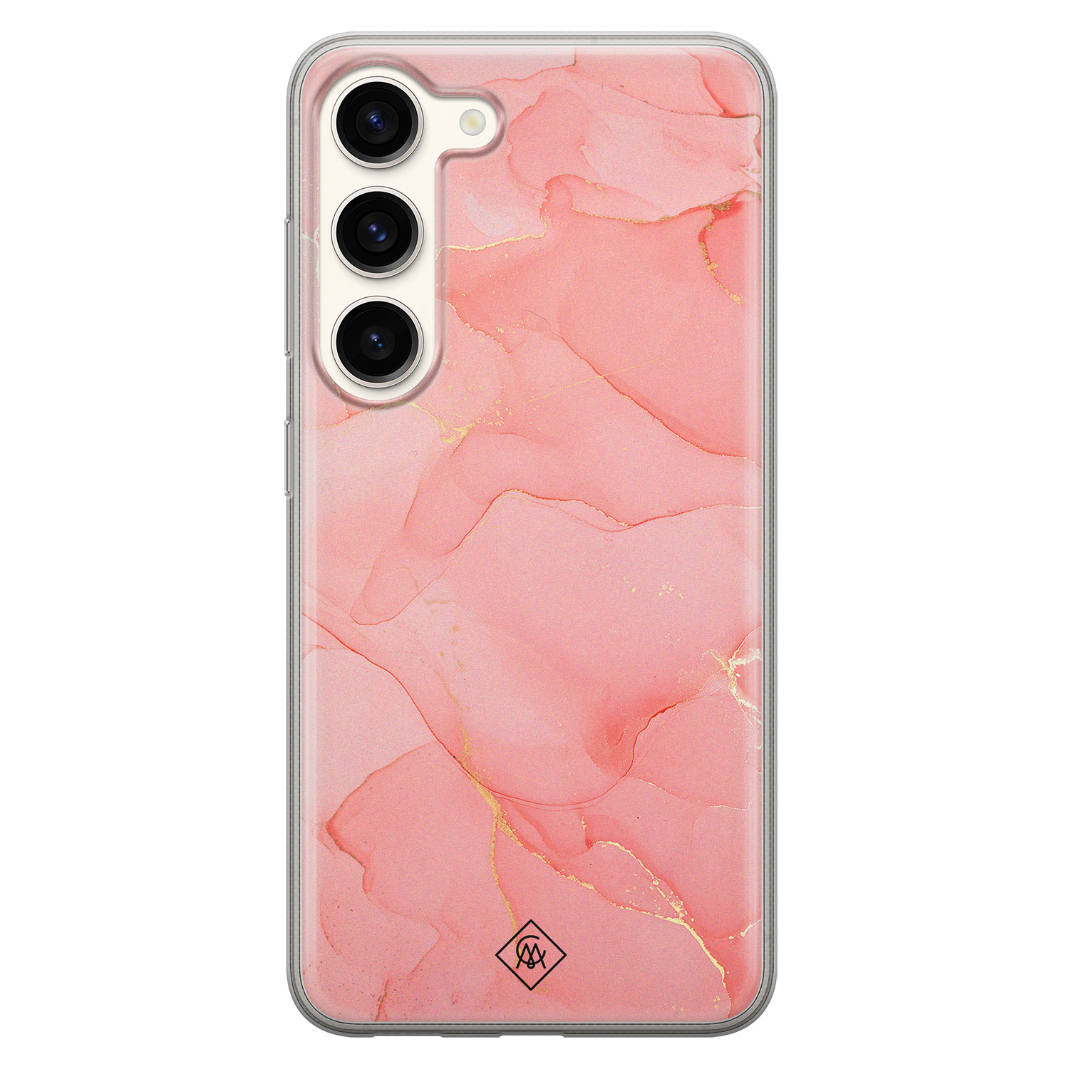 Samsung Galaxy S23 siliconen hoesje - Marmer roze