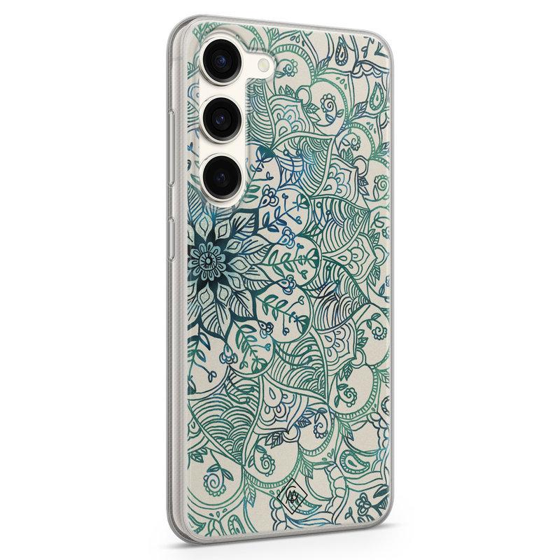 Casimoda Samsung Galaxy S23 siliconen hoesje - Mandala blauw