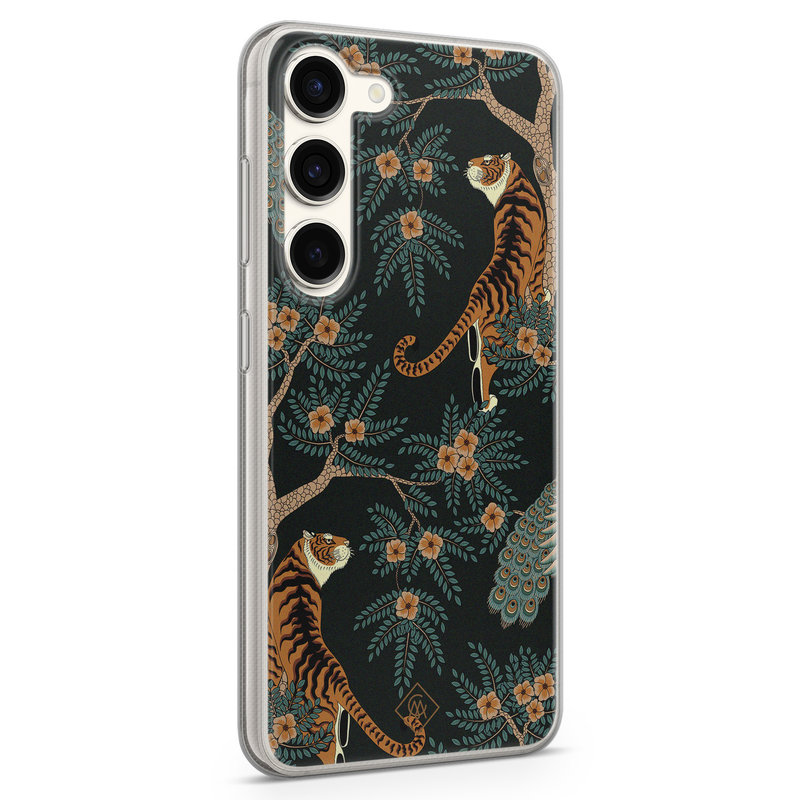 Casimoda Samsung Galaxy S23 siliconen hoesje - Tijger jungle