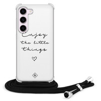 Casimoda Samsung Galaxy S23 hoesje met koord - Enjoy life