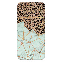 Casimoda Samsung Galaxy S21 FE flipcase - Luipaard marmer mint