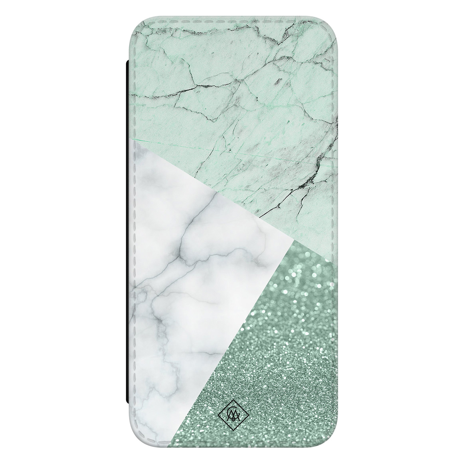 Samsung Galaxy S21 FE flipcase - Minty marmer collage