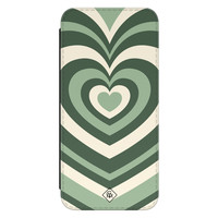 Casimoda Samsung Galaxy S21 FE flipcase - Hart swirl groen