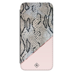 Casimoda Samsung Galaxy S21 FE flipcase - Snake print roze