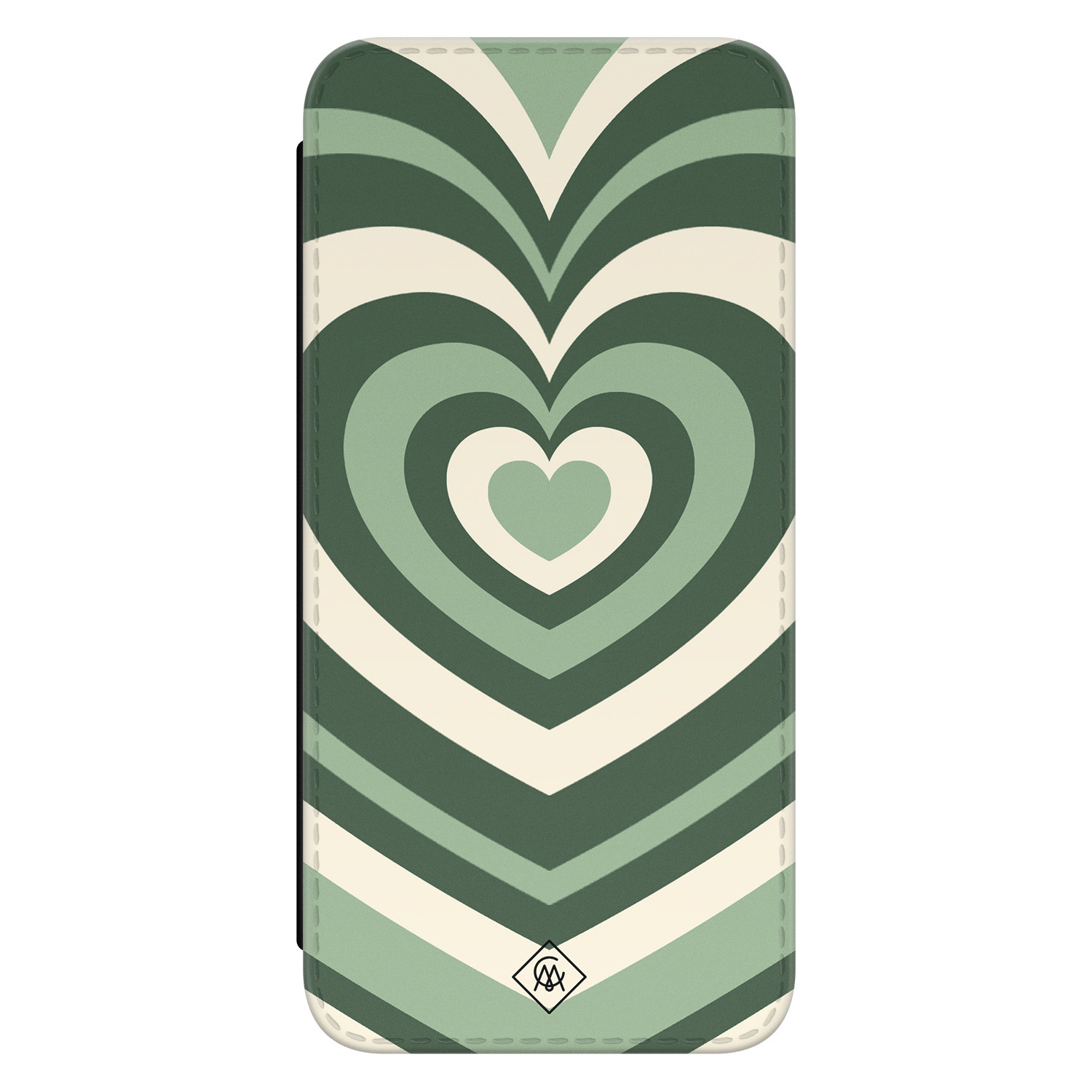 Samsung Galaxy A54 flipcase - Hart swirl groen