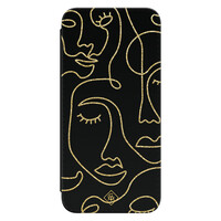 Casimoda Samsung Galaxy A54 flipcase - Abstract faces