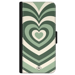 Casimoda iPhone 12 mini flipcase - Hart swirl groen