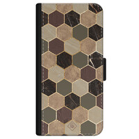 Casimoda iPhone 12 mini flipcase - Kubus bruin groen