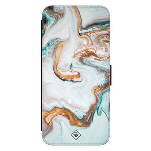 Casimoda Samsung Galaxy S23 flipcase - Marmer blauw goud