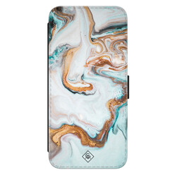 Casimoda Samsung Galaxy S22 flipcase - Marmer blauw goud