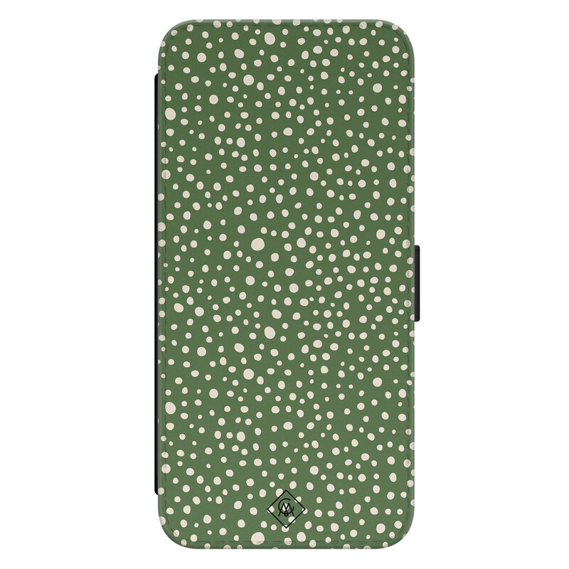 Casimoda Samsung Galaxy S22 flipcase - Green dots