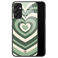 Casimoda Samsung Galaxy A14 glazen hardcase - Hart swirl groen