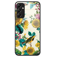 Casimoda Samsung Galaxy A14 glazen hardcase - Sunflowers
