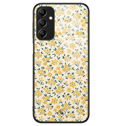 Casimoda Samsung Galaxy A14 glazen hardcase - Yellow garden