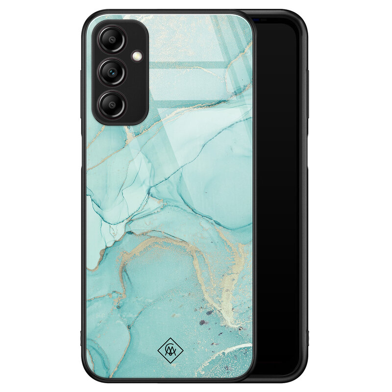 Casimoda Samsung Galaxy A14 glazen hardcase - Touch of mint