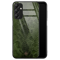 Casimoda Samsung Galaxy A14 glazen hardcase - Snake mix