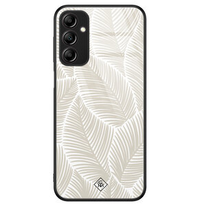 Casimoda Samsung Galaxy A14 glazen hardcase - Palmy leaves beige