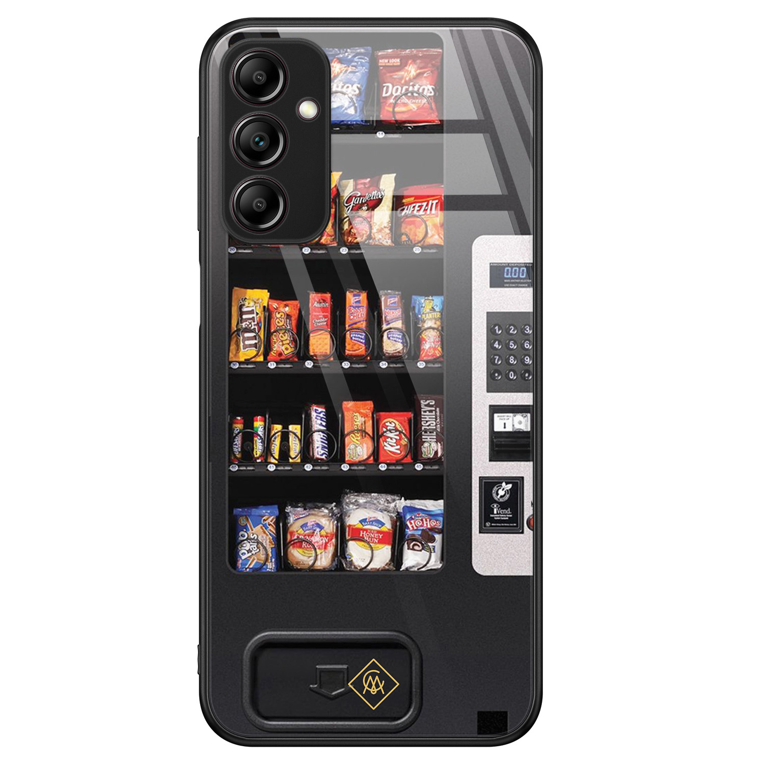 Samsung Galaxy A14 hoesje glas - Snoepautomaat - Zwart - Hard Case Zwart - Backcover telefoonhoesje - Snoep - Casimoda