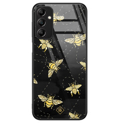 Casimoda Samsung Galaxy A14 glazen hardcase - Bee yourself