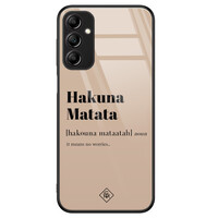 Casimoda Samsung Galaxy A14 glazen hardcase - Hakuna matata