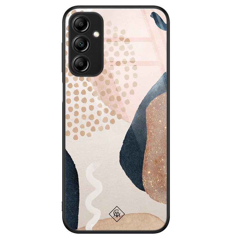 Casimoda Samsung Galaxy A14 glazen hardcase - Abstract dots