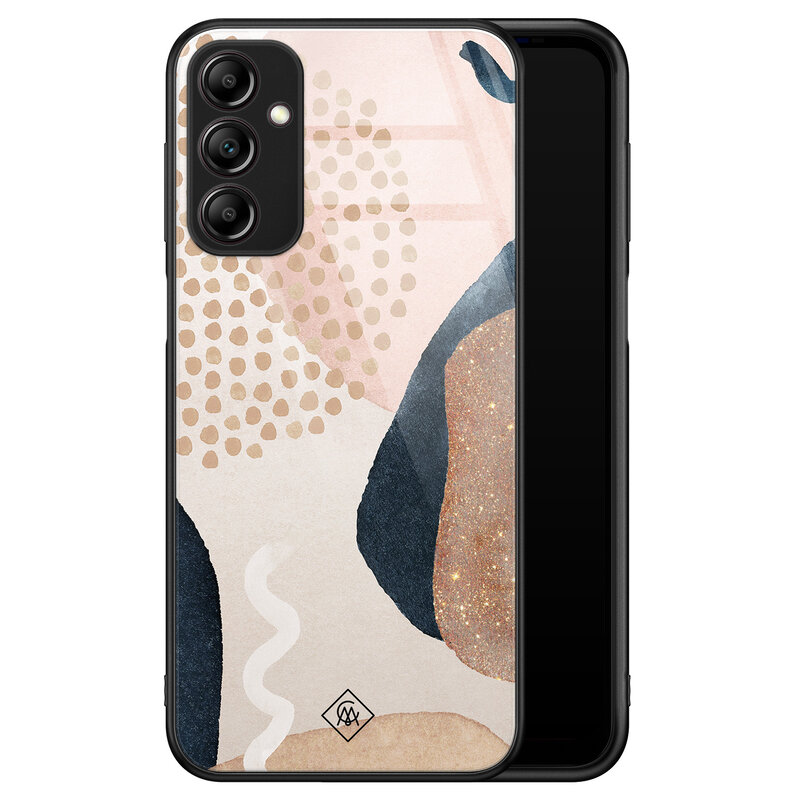 Casimoda Samsung Galaxy A14 glazen hardcase - Abstract dots