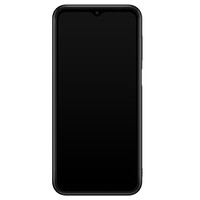 Casimoda Samsung Galaxy A14 glazen hardcase - Abstract gezicht bruin