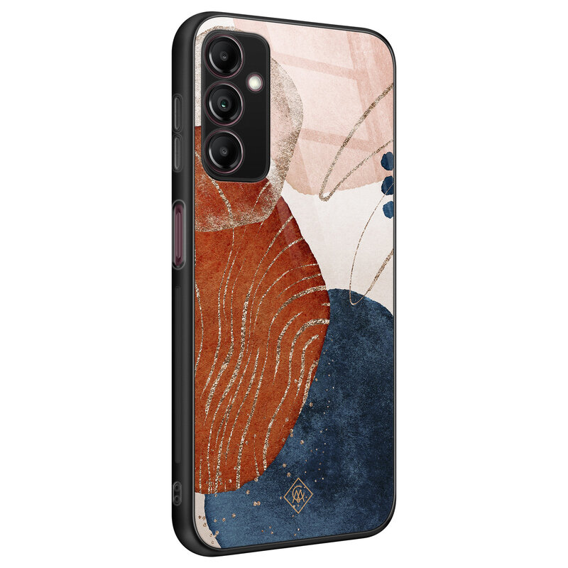 Casimoda Samsung Galaxy A14 glazen hardcase - Abstract terracotta